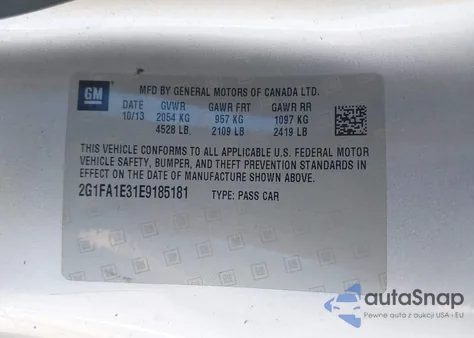 2014 Chevrolet Camaro 2Ls from USA, damaged, VIN 2G1FA1E31E9185181